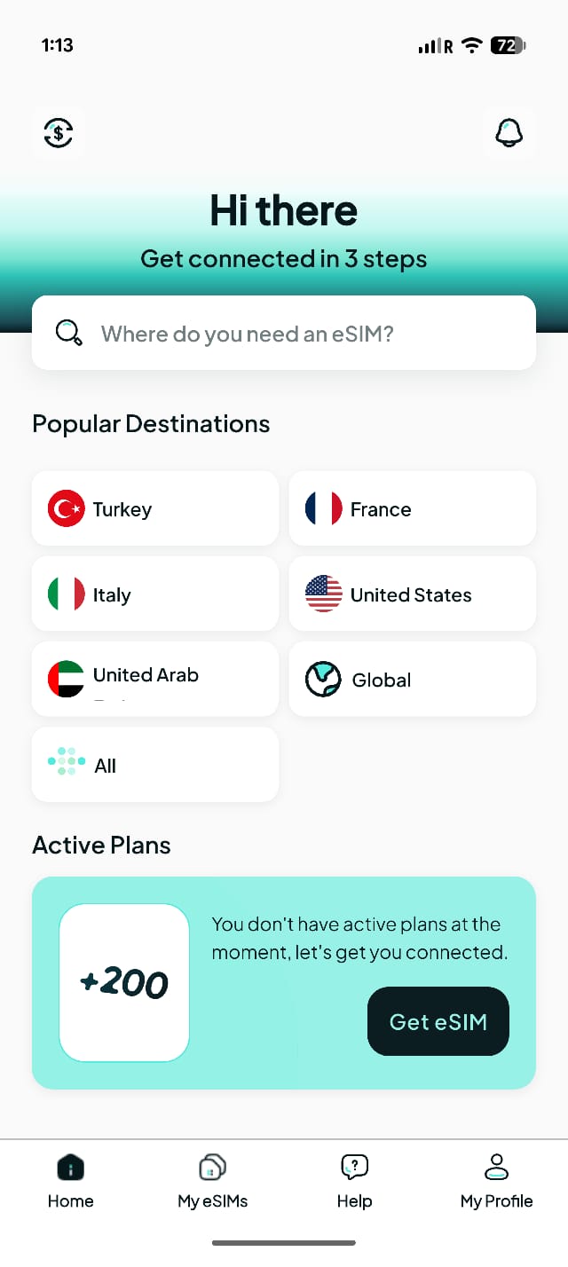 ROWM app home screen